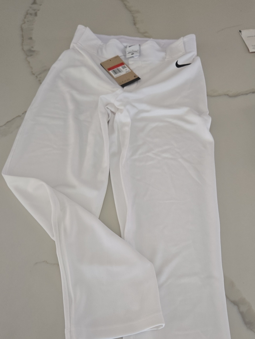 Nike White  KIDS YOUTH -L BASEBALL' Athletic  Pants